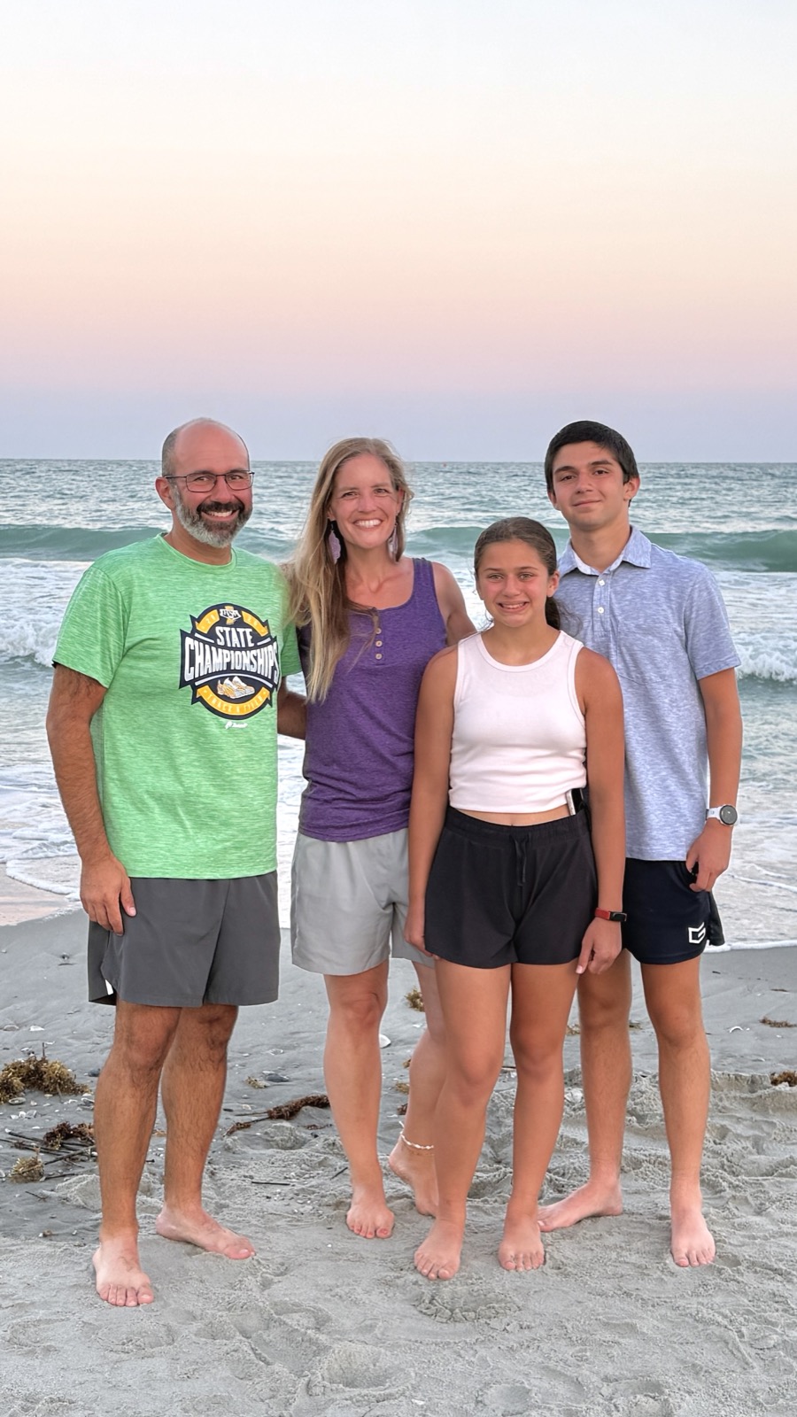 Maria and family at the beach